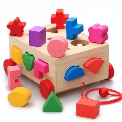 Imaginea din Caruță educativă din lemn - forme