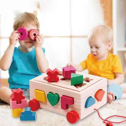 Imaginea din Caruță educativă din lemn - forme