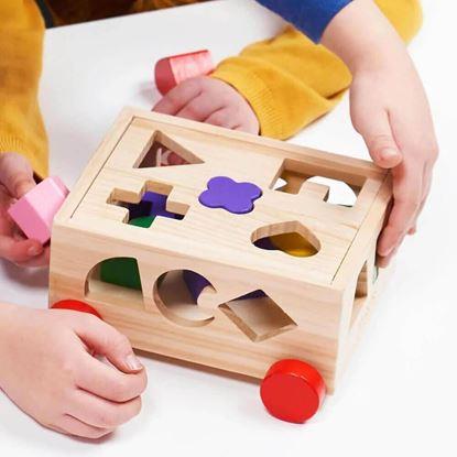 Imaginea Caruță educativă din lemn - forme