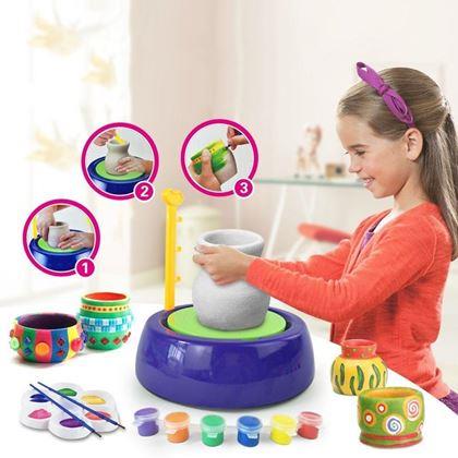 Imaginea din Roata olarului pentru copii – set creativ cu lut și culori