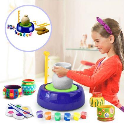 Imaginea din Roata olarului pentru copii – set creativ cu lut și culori