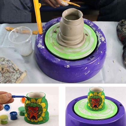 Imaginea din Roata olarului pentru copii – set creativ cu lut și culori