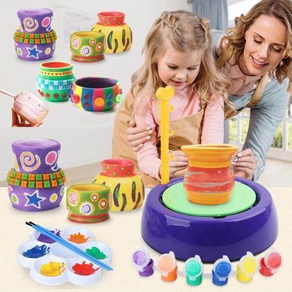 Imaginea din Roata olarului pentru copii – set creativ cu lut și culori