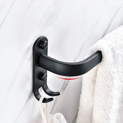 Imaginea din Cârlig metalic autoadeziv pentru prosop, cu cârlige