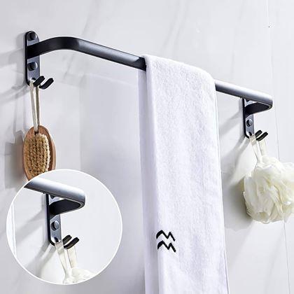 Imaginea din Cârlig metalic autoadeziv pentru prosop, cu cârlige