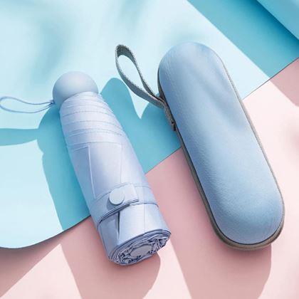 Imaginea din Mini umbrelă pliabilă cu husă - albastru