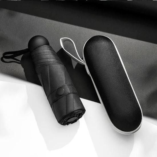 Imaginea din Mini umbrelă pliabilă cu husă - negru
