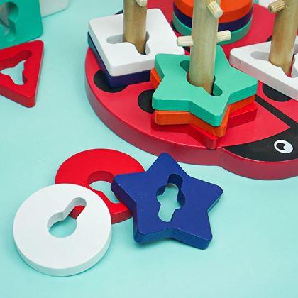 Imaginea din Puzzle din lemn - buburuză