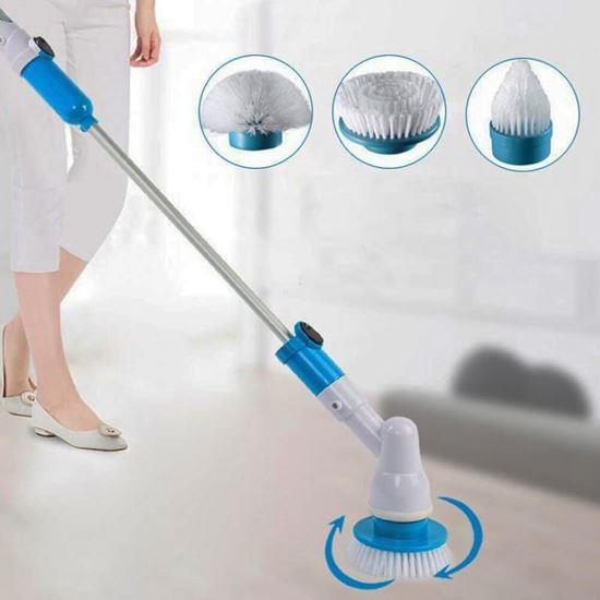 Imaginea din Perie de curățare fără fir + 3 capete interschimbabile, mâner extensibil