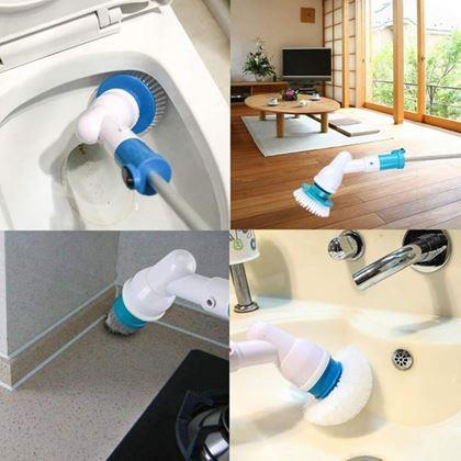 Imaginea din Perie de curățare fără fir + 3 capete interschimbabile, mâner extensibil