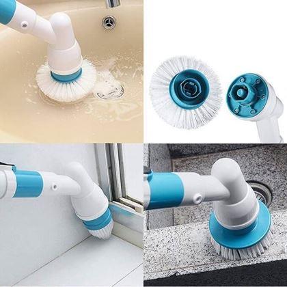 Imaginea din Perie de curățare fără fir + 3 capete interschimbabile, mâner extensibil