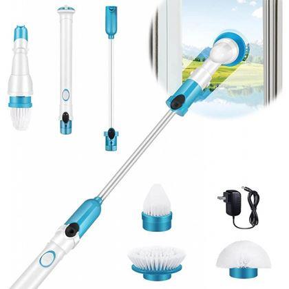 Imaginea din Perie de curățare fără fir + 3 capete interschimbabile, mâner extensibil