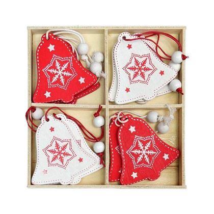 Imaginea din Set de ornamente din lemn 12 bucăți - clopoței