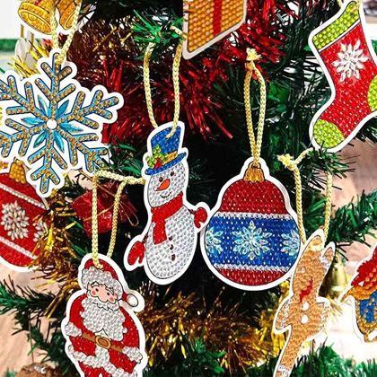 Imaginea din Pictură cu diamante decorațiuni de Crăciun 10 buc