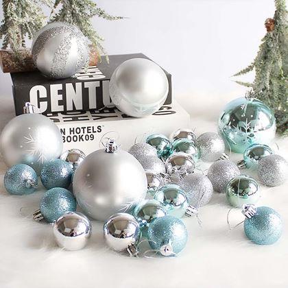 Imaginea din Mare set de decorațiuni de Crăciun - albastru