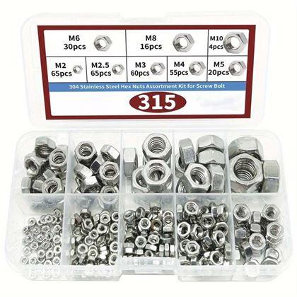 Imaginea din Set piulițe hexagonale 315 buc