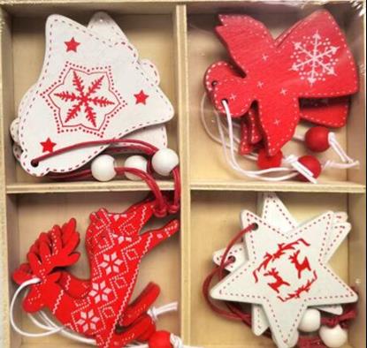 Imaginea Set de ornamente din lemn 12 bucăți
