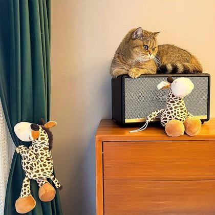 Imaginea din Clips pentru perdele, jucărie de pluș girafă