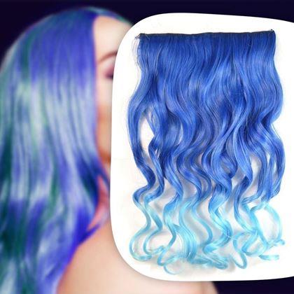 Imaginea din Clip in șuviță pentru evidențiere colorată a părului - albastru