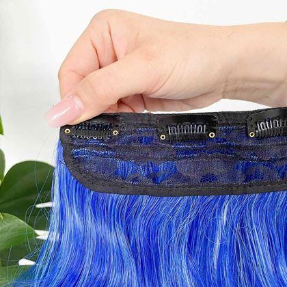 Imaginea din Clip in șuviță pentru evidențiere colorată a părului - albastru