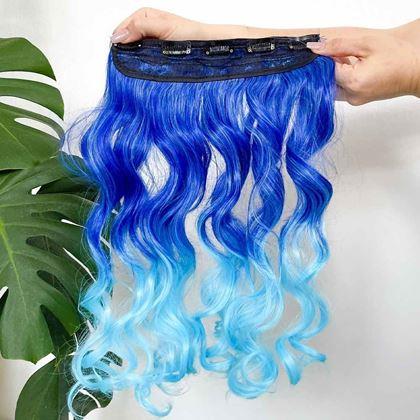 Imaginea din Clip in șuviță pentru evidențiere colorată a părului - albastru