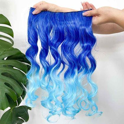 Imaginea din Clip in șuviță pentru evidențiere colorată a părului - albastru