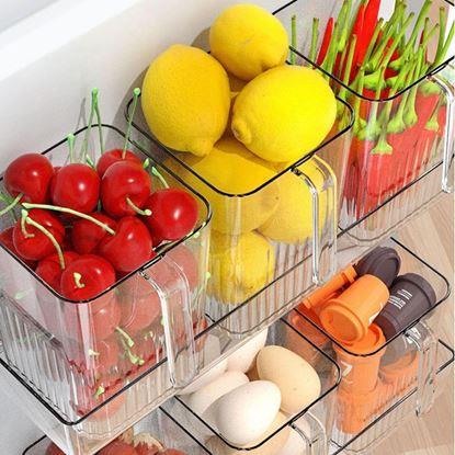 Imaginea Organizator transparent pentru frigider și cămară cu mâner
