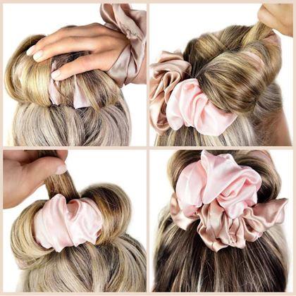 Imaginea din Elastic din satin pentru bucle fără utilizarea căldurii