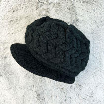 Imaginea din Beret căptușit cu blăniță - negru