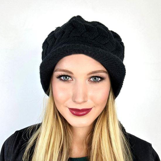 Imaginea din Beret căptușit cu blăniță - negru