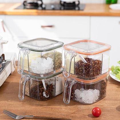 Imaginea din Cutie compartimentată cu mâner – 4 compartimente, 4 lingurițe