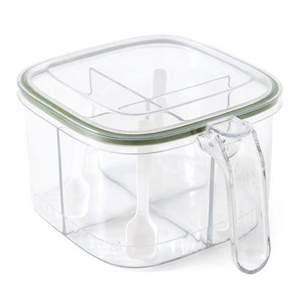 Imaginea din Cutie compartimentată cu mâner – 4 compartimente, 4 lingurițe