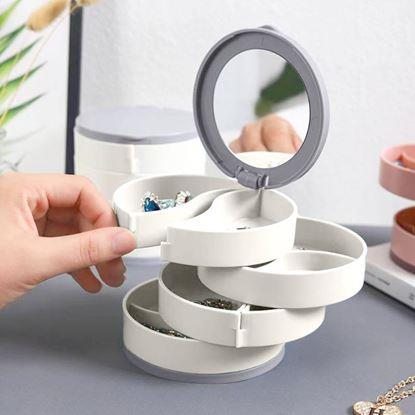 Imaginea Cutie de bijuterii rotativă cu patru etaje și oglindă