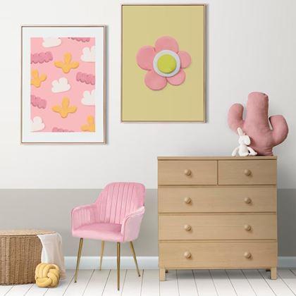 Imaginea din Scăunel/fotoliu roz tapițat