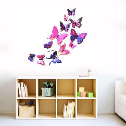 Imaginea din 3D fluturi de perete - mov