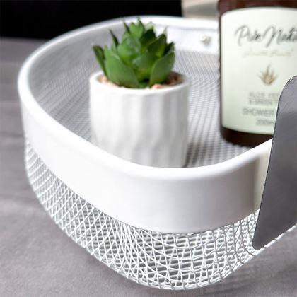 Imaginea din Etajeră metalică de colț cu montare adezivă