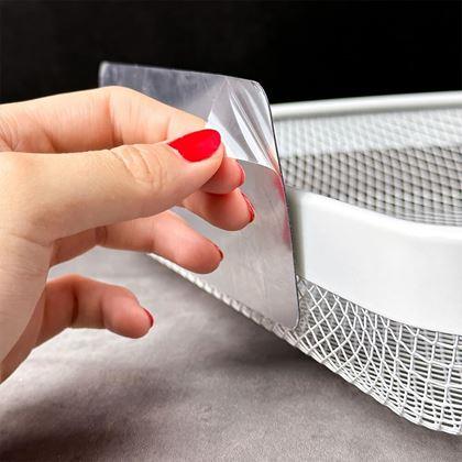 Imaginea din Etajeră metalică de colț cu montare adezivă