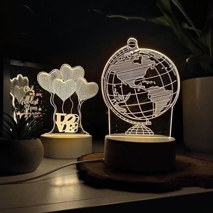 Imaginea din Lampă decorativă 3D  -  inimioare