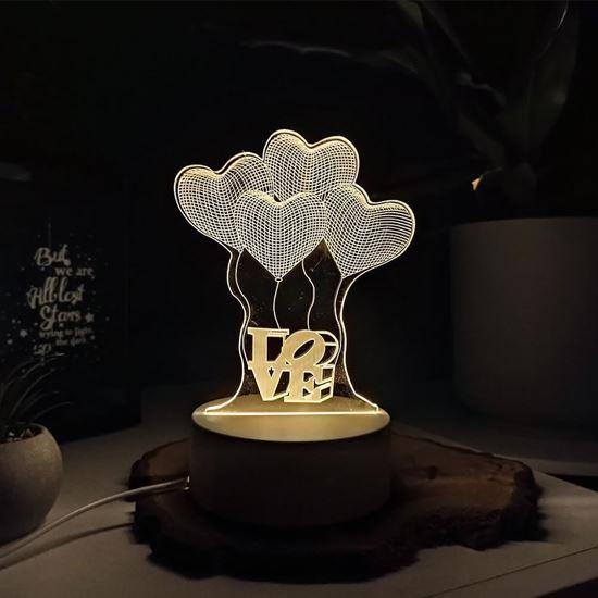 Imaginea din Lampă decorativă 3D  -  inimioare