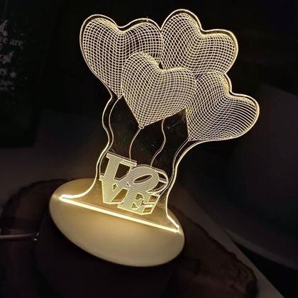 Imaginea din Lampă decorativă 3D  -  inimioare
