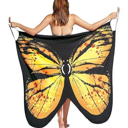 Imaginea din Rochie de plajă/tunică peste costum de baie aripi de fluture -   XS-M - galbene
