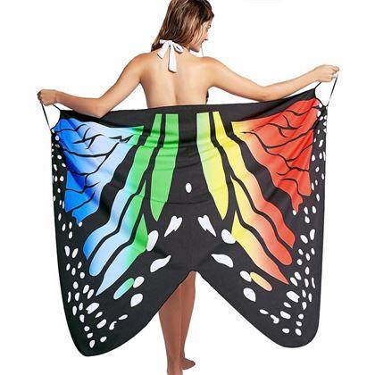 Imaginea din Rochie de plajă/tunică peste costum de baie aripi de fluture -  XS-M - colorate