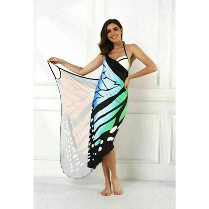 Imaginea din Rochie de plajă/tunică peste costum de baie aripi de fluture -  XS-M - colorate