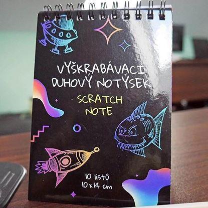 Imaginea Notiță cu zgârie-nori cu arc în culorile curcubeului