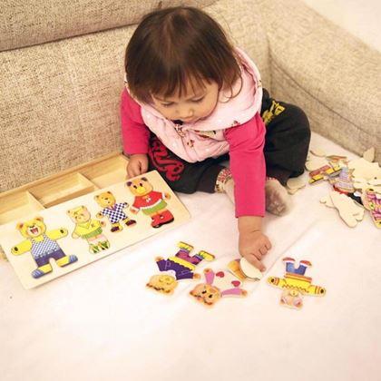 Imaginea din Set de construcție din lemn cu ursuleți