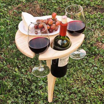 Imaginea din Masa de vin plianta cu suporturi pentru pahare