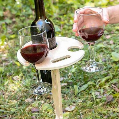 Imaginea Masa de vin plianta cu suporturi pentru pahare