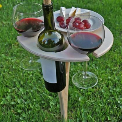 Imaginea din Masa de vin plianta cu suporturi pentru pahare