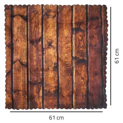 Imaginea din Față de masă decorativă cu motiv de lemn 61 x 61 cm