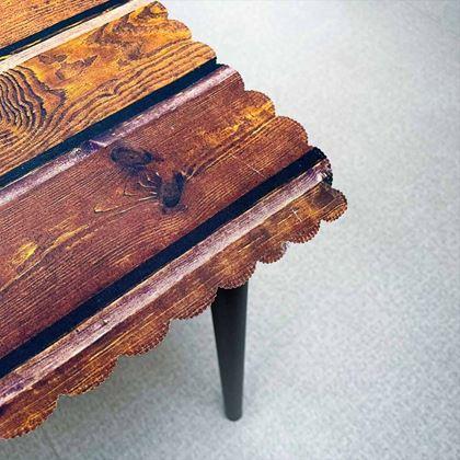 Imaginea din Față de masă decorativă cu motiv de lemn 61 x 61 cm